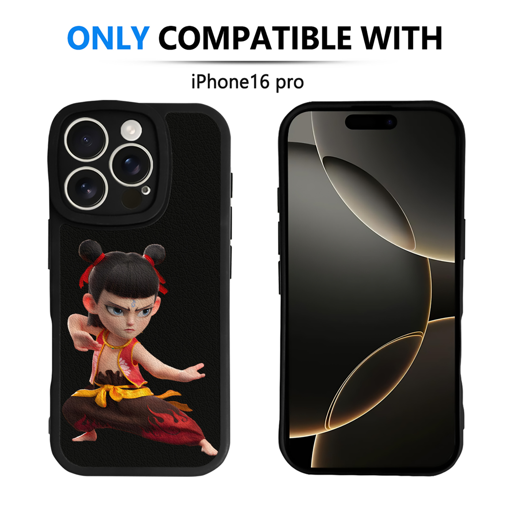 （画像用） Ne Zha 2 ナタ 魔童の大暴れ 【iPhone 16シリーズ対応】シリコンスマホケース（レザー調） 材質：シリコン